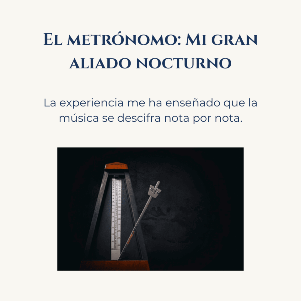 El metrónomo: Mi gran aliado nocturno y la foto de un metrónomo
